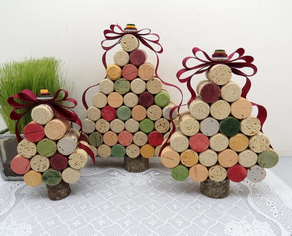 Christmas tree made with wine corks