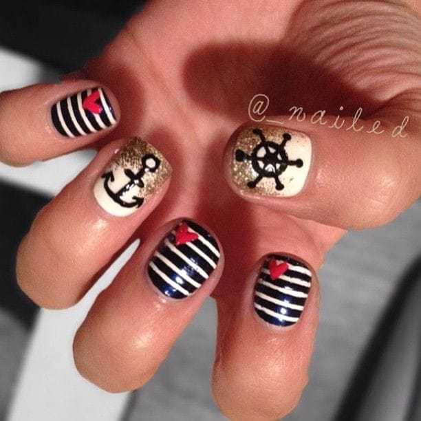 Sailor nails – becoration